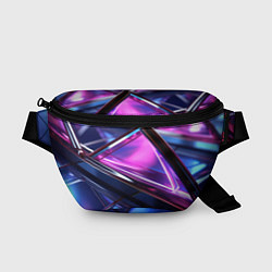 Поясная сумка Фиолетовые абстрактные треугольники, цвет: 3D-принт