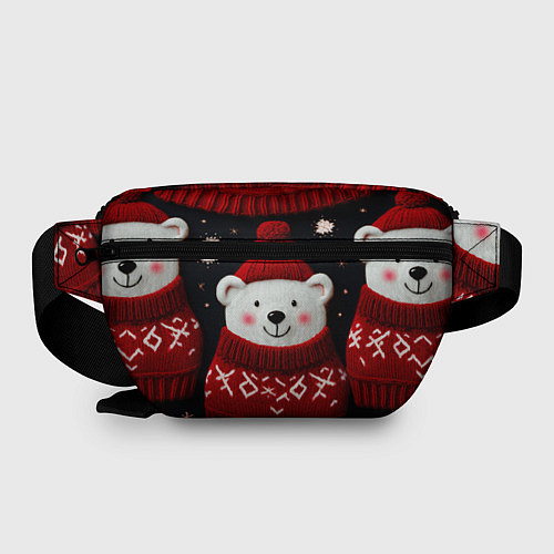 Поясная сумка Новогодние медведи / 3D-принт – фото 2