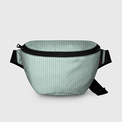 Поясная сумка Белый узор на бледно-зелёном, цвет: 3D-принт