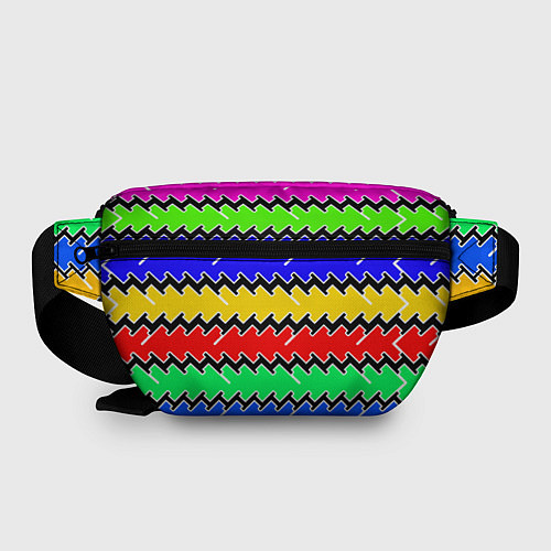 Поясная сумка Горизонтальные разноцветные линии / 3D-принт – фото 2