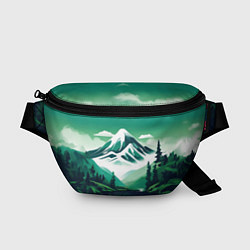 Поясная сумка Графический пейзаж Камчатки, цвет: 3D-принт