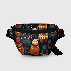 Поясная сумка Медведи индейцы, цвет: 3D-принт
