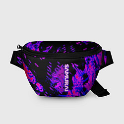 Поясная сумка Cyberpunk 2077 неоновые краски самурай, цвет: 3D-принт