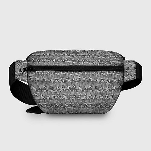 Поясная сумка Узор серого вязанного трикотажа меланж / 3D-принт – фото 2