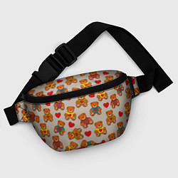 Поясная сумка Мишки в свитерах и сердечки, цвет: 3D-принт — фото 2