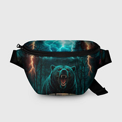 Поясная сумка Царь тайги - медведь молнии, цвет: 3D-принт