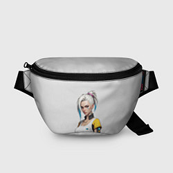 Поясная сумка Девушка в белом топе Cyberpunk 2077, цвет: 3D-принт