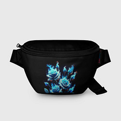 Поясная сумка Розы в голубом огне, цвет: 3D-принт