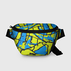 Поясная сумка Жёлто-голубая графика, цвет: 3D-принт