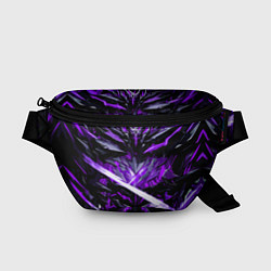 Поясная сумка Фиолетовый камень на чёрном фоне, цвет: 3D-принт