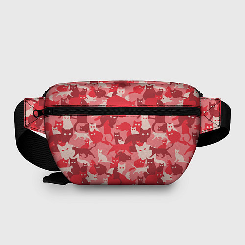 Поясная сумка Розовый кошачий комуфляж / 3D-принт – фото 2