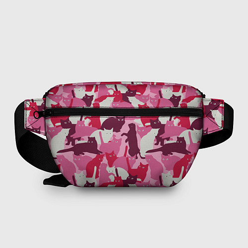 Поясная сумка Розовый кошачий камуфляж / 3D-принт – фото 2