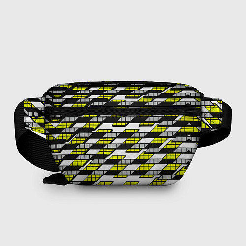 Поясная сумка Жёлтые треугольники и квадраты на белом фоне / 3D-принт – фото 2