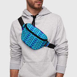 Поясная сумка Голубая киберпанк броня, цвет: 3D-принт — фото 2