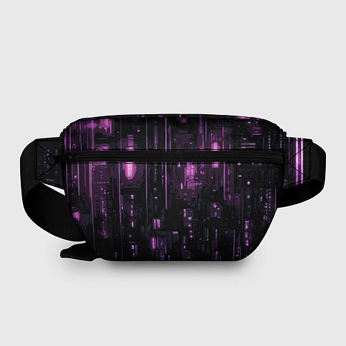 Поясная сумка Киберпанк светящиеся фиолетовые элементы / 3D-принт – фото 2