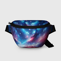 Поясная сумка Розово-голубой космический пейзаж, цвет: 3D-принт