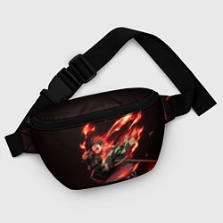 Поясная сумка Тандзиро пламя, цвет: 3D-принт — фото 2
