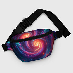 Поясная сумка Яркая неоновая галактика - нейросеть, цвет: 3D-принт — фото 2