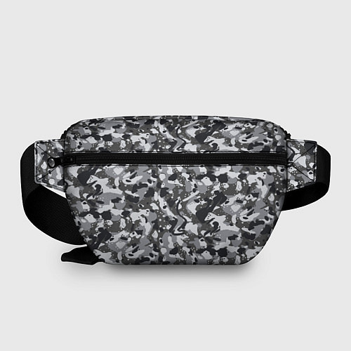 Поясная сумка Пиксельный камуфляж серого цвета / 3D-принт – фото 2