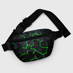 Поясная сумка Зеленые плиты киберпанк, цвет: 3D-принт — фото 2