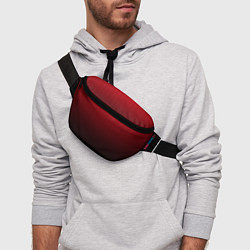 Поясная сумка Красно-чёрный градиент в полоску, цвет: 3D-принт — фото 2