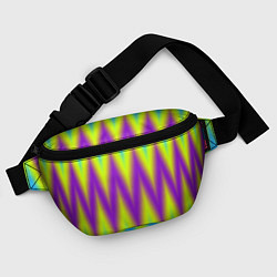 Поясная сумка Неоновые зигзаги, цвет: 3D-принт — фото 2