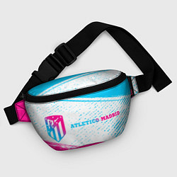 Поясная сумка Atletico Madrid neon gradient style по-горизонтали, цвет: 3D-принт — фото 2