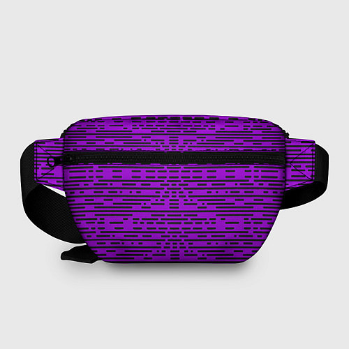Поясная сумка Чёрные полосы на фиолетовом фоне / 3D-принт – фото 2