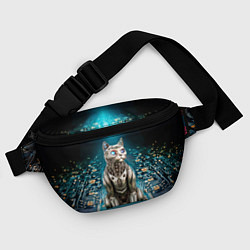 Поясная сумка Кибер кот сидит на печатной плате, цвет: 3D-принт — фото 2
