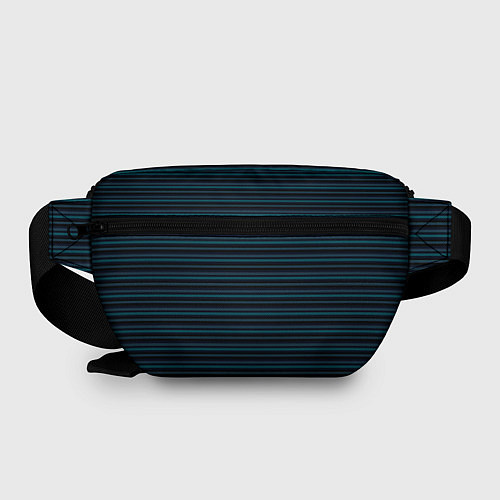 Поясная сумка Чёрный в тёмно-бирюзовую полоску / 3D-принт – фото 2