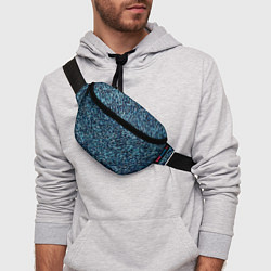 Поясная сумка Синий пёстрый текстурированный, цвет: 3D-принт — фото 2