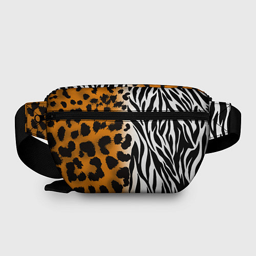 Поясная сумка Леопардовые пятна с полосками зебры / 3D-принт – фото 2