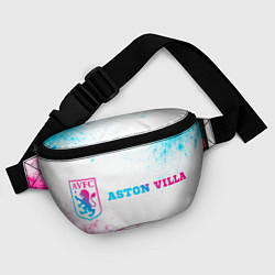 Поясная сумка Aston Villa neon gradient style по-горизонтали, цвет: 3D-принт — фото 2