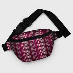 Поясная сумка Темно-розовый вертикальный этнический узор, цвет: 3D-принт — фото 2