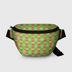 Поясная сумка Паттерн с красными и зелеными пуговицами, цвет: 3D-принт