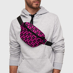 Поясная сумка BTS pattern pink logo, цвет: 3D-принт — фото 2