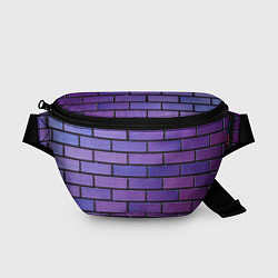 Поясная сумка Кирпичная стена фиолетовый паттерн, цвет: 3D-принт