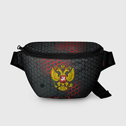 Поясная сумка Герб РФ соты броня, цвет: 3D-принт