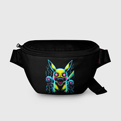 Поясная сумка Pikachu and skeletons - neon glow ai art, цвет: 3D-принт