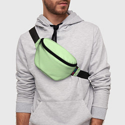 Поясная сумка Светло-зелёный ломаные полосы, цвет: 3D-принт — фото 2