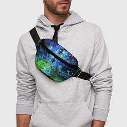 Поясная сумка Звездное небо с зелеными бликами, цвет: 3D-принт — фото 2