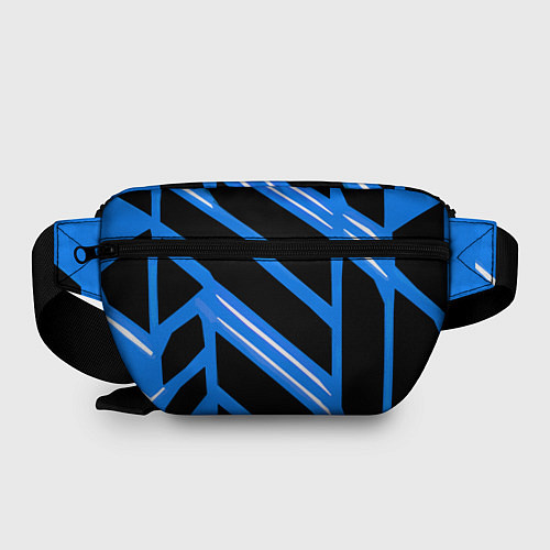 Поясная сумка Black and white stripes on a blue background / 3D-принт – фото 2