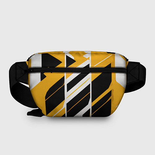 Поясная сумка Black and yellow stripes on a white background / 3D-принт – фото 2