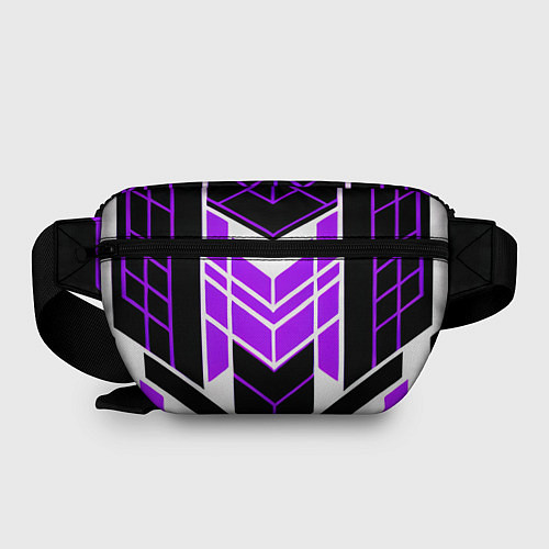 Поясная сумка Purple and black stripes on a white background / 3D-принт – фото 2