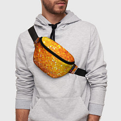 Поясная сумка Оранжевые и желтые блестяшки боке, цвет: 3D-принт — фото 2