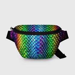 Поясная сумка Радужная кожа змеи, цвет: 3D-принт