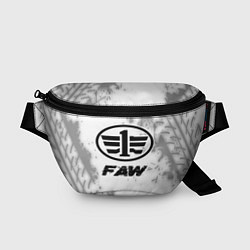 Поясная сумка FAW speed на светлом фоне со следами шин, цвет: 3D-принт