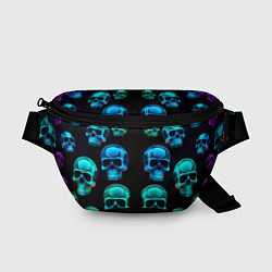 Поясная сумка Neon skulls - ai art pattern