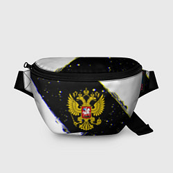 Поясная сумка Россия герб краски и полосы, цвет: 3D-принт