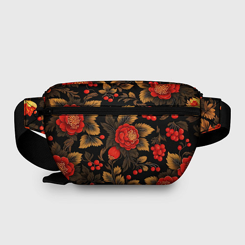 Поясная сумка Русская хохлома, цветы, паттерн / 3D-принт – фото 2